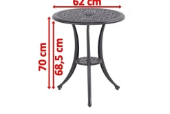 HARTMAN Amalfi Bistrotisch, bronze, Alu-Guss, Ø62cm