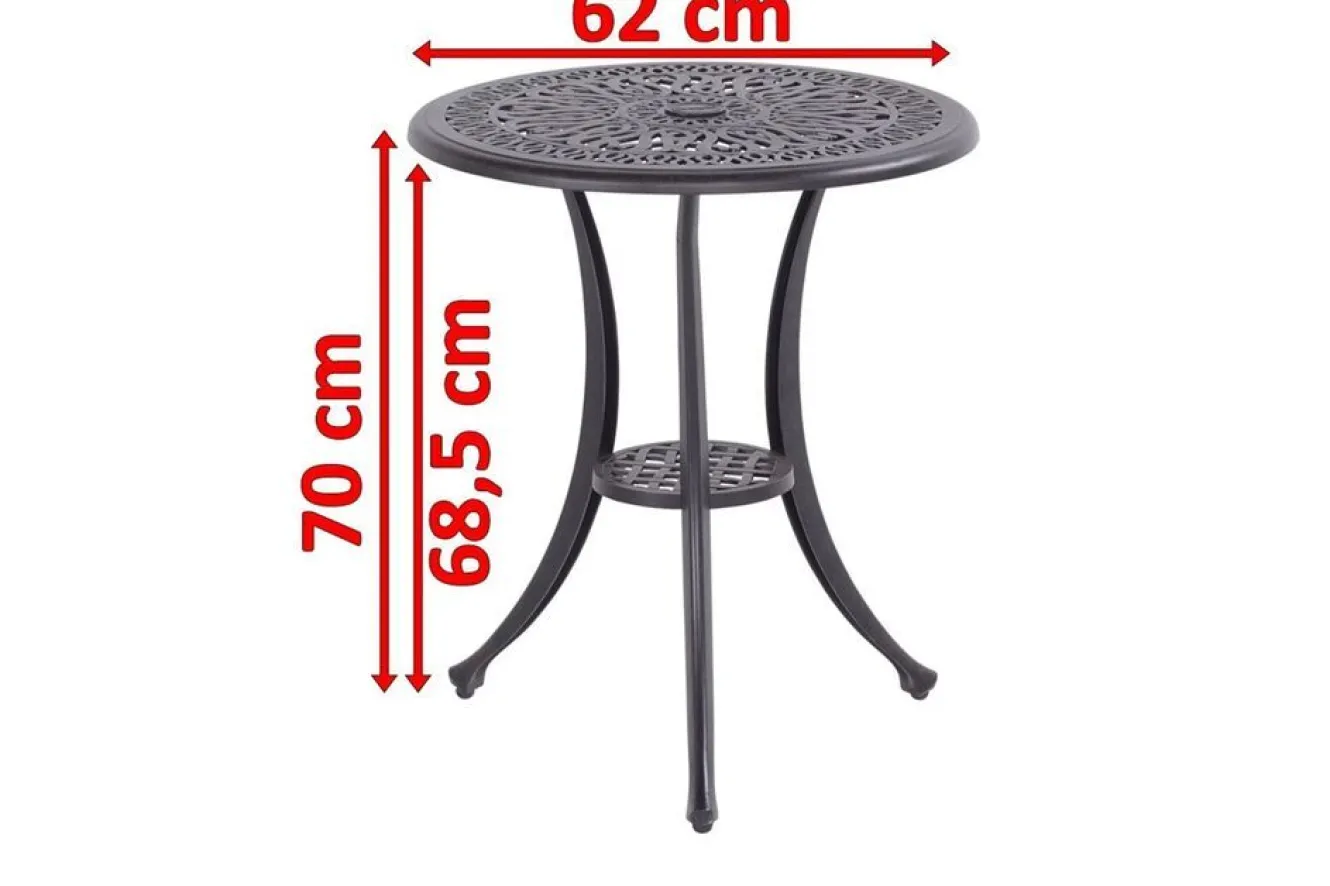 HARTMAN Amalfi Bistrotisch, bronze, Alu-Guss, Ø62cm