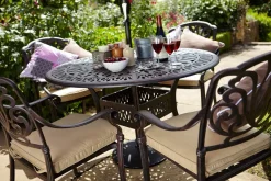 HARTMAN Amalfi Diningsessel, bronze, Alu-Guss, inkl. Wendekissen