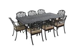 HARTMAN Amalfi Esstisch, bronze/anthrazit, Alu-Guss, 214x112cm, rechteckig
