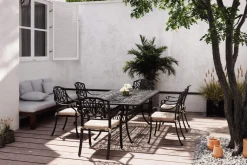 HARTMAN Amalfi Garten-Essgruppe, bronze, Alu-Guss, 6 Diningsessel, 214x112cm