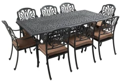 HARTMAN Amalfi Garten-Essgruppe, bronze, Alu-Guss, 8 Diningsessel