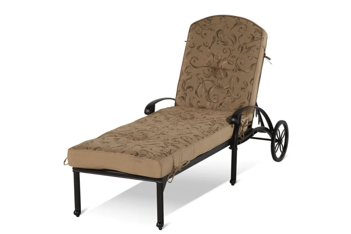 HARTMAN Amalfi Lounger, bronze, Alu-Guss, 217 x 76,5 x 49 cm, mit Rollen, verstellbare Rückenlehne