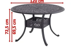 HARTMAN Amalfi Tisch, bronze, Alu-Guss, Ø120cm
