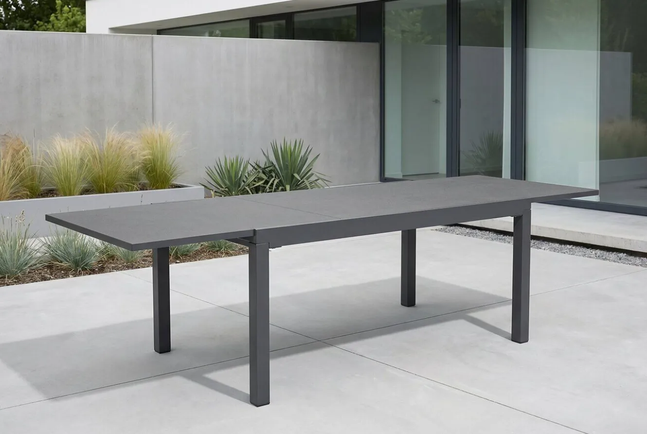 HARTMAN Ausziehtisch Tipperary xerix/stone grey, Aluminium/HPL, 160/260x93cm