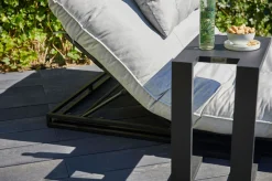 HARTMAN Emma Loungeliege, schwarz/marmor, Alu/Sunbrella, 196x125x41 cm, Rückenlehne verstellbar