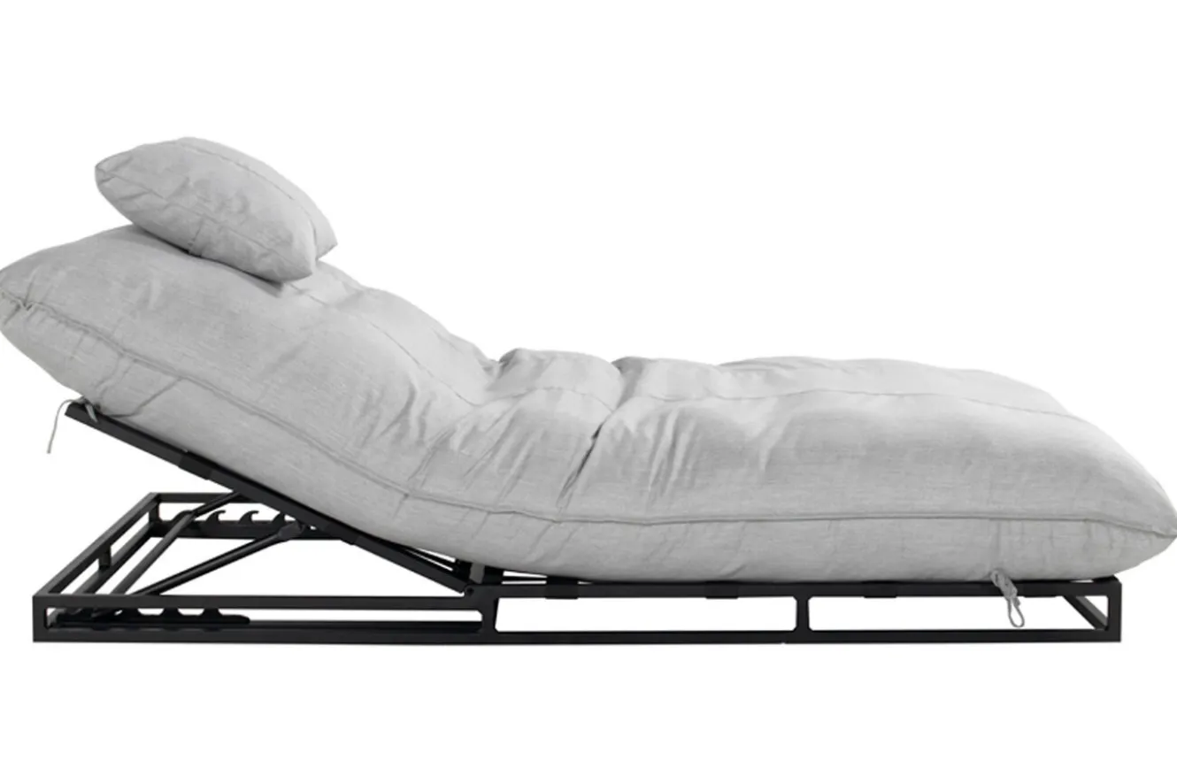 HARTMAN Emma Loungeliege, schwarz/marmor, Alu/Sunbrella, 196x125x41 cm, Rückenlehne verstellbar
