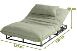 HARTMAN Emma Loungeliege, schwarz/grün, Alu/Sunbrella, 196x125x41 cm, Rückenlehne verstellbar