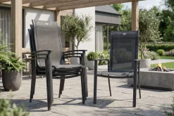 HARTMAN 4er Set Alice Comfort Stapelsessel, xerix/anthrazit, Alu/Textilene, 68x65x107cm