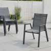 HARTMAN 4er Set Aruba Stapelsessel, xerix/anthrazit, Alu/Textilene, 75x55x88cm