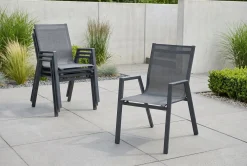 HARTMAN 4er Set Aruba Stapelsessel, xerix/anthrazit, Alu/Textilene, 75x55x88cm