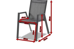 HARTMAN 4er Set Aruba Stapelsessel, xerix/anthrazit, Alu/Textilene, 75x55x88cm