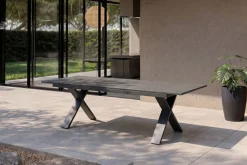HARTMAN Exklusivmodell Xanadu Ausziehtisch, xerix, Alu / Glaskeramik, 220/280 x 100 cm, X-Gestell