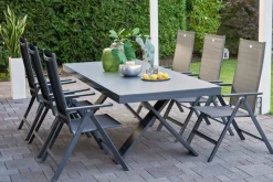 HARTMAN Exklusivmodell Xanadu Ausziehtisch, xerix, Alu / Glaskeramik, 220/280 x 100 cm, X-Gestell