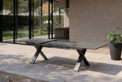 HARTMAN Exklusivmodell Xanadu Ausziehtisch, xerix, Alu / Glaskeramik, 220/280 x 100 cm, X-Gestell