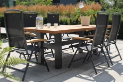 HARTMAN Exklusivmodell, Yasmani/Raffaelo Garten-Essgruppe, xerix, Alu/Teakholz, 240x100cm, 6 Klappstühle
