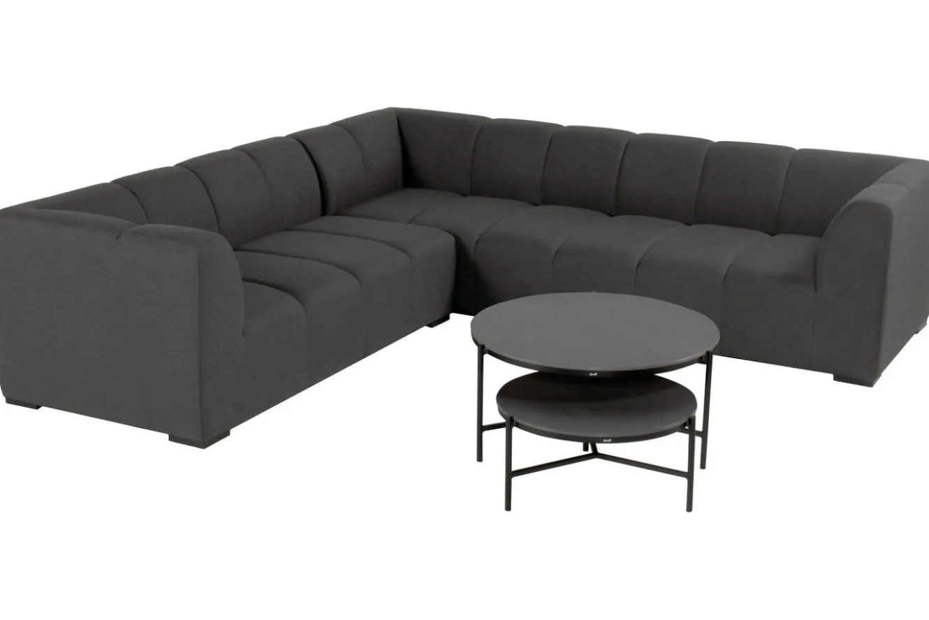 HARTMAN Finn Ecklounge, schwarz, Aluminium, Sunbrella, 6 Personen, UV-beständig und pflegeleicht