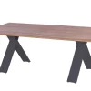 HARTMAN Garten-Essgruppe Xanadu / Aruba Set, xerix/anthrazit, Alu/Teakholz, 6 Stapelsessel, Teakarmlehnen, 220 x 100 cm