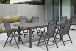 HARTMAN Garten-Essgruppe, xerix-anthrazit, Alu/HPL, 260/160x90 cm, 6 Hochlehner