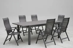 HARTMAN Garten-Essgruppe, xerix-anthrazit, Alu/HPL, 260/160x90 cm, 6 Hochlehner