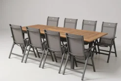 HARTMAN Garten-Essgruppe, xerix-anthrazit, Alu/Teakholz, 210/150x90 cm, 8 Personen