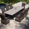 HARTMAN Nova Garten-Essgruppe, anthrazit/grau, Alu/Polyrattan/Glaskeramik, 220/280 x 100 cm, ausziehbarer Tisch, verstellbare Sessel