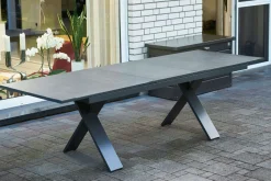 HARTMAN Nova Garten-Essgruppe, anthrazit/grau, Alu/Polyrattan/Glaskeramik, 220/280 x 100 cm, ausziehbarer Tisch, verstellbare Sessel