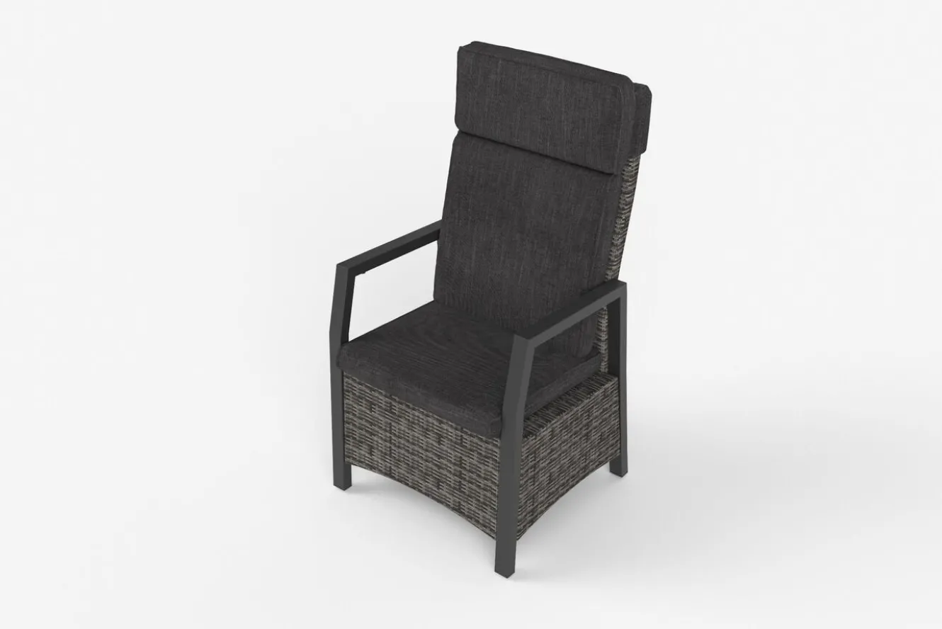HARTMAN Nova Garten-Essgruppe, anthrazit/grau, Alu/Polyrattan/Glaskeramik, 220/280 x 100 cm, ausziehbarer Tisch, verstellbare Sessel