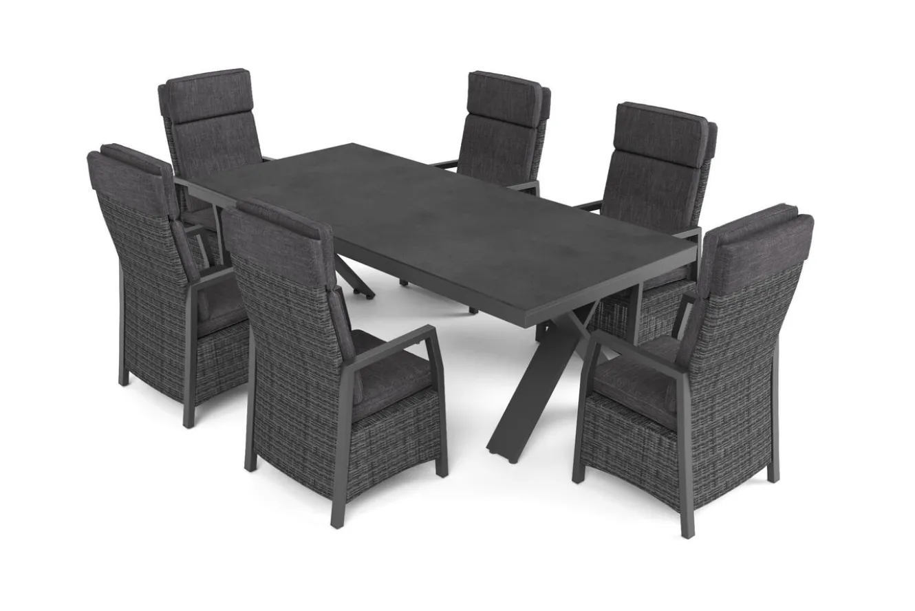 HARTMAN Nova Garten-Essgruppe, 6 Personen, ausziehbar, 220-280cm, Alu/Polyrattan/Glaskeramik