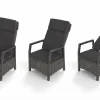 HARTMAN Nova Garten-Essgruppe mit 6 Sesseln, anthrazit/grau/natur, Alu/Polyrattan/Teak, Tisch 150/210 x 90 cm, verstellbare Rückenlehne