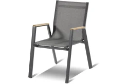 HARTMAN Provence / Aruba Garten-Essgruppe, xerix/anthrazit, Alu/Teakholz, 5 Stapelsessel, Ø150cm, inkl. Eiskühler