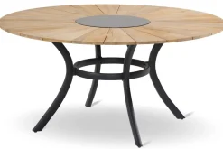 HARTMAN Provence Esstisch, xerix/natur, Alu/Teak, Ø150cm, inkl. Eiskühler