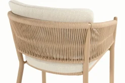HARTMAN Shades of Colour Altea Diningsessel, cappuccino/beige, Polyester/Rope-Geflecht, 58 x 62 x 81 cm, inkl. Kissen und ergonomischer Rückenlehne