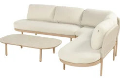 HARTMAN Shades of Colour Bilbao Gartenlounge, cappuccino/beige, Alu/Polyester/Rope-Geflecht, inkl. Polster