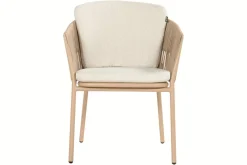 HARTMAN Shades of Colour Sevilla Diningsessel, cappuccino/beige, Polyester/Rope-Geflecht, 63 x 57 x 75 cm, inkl. Polster