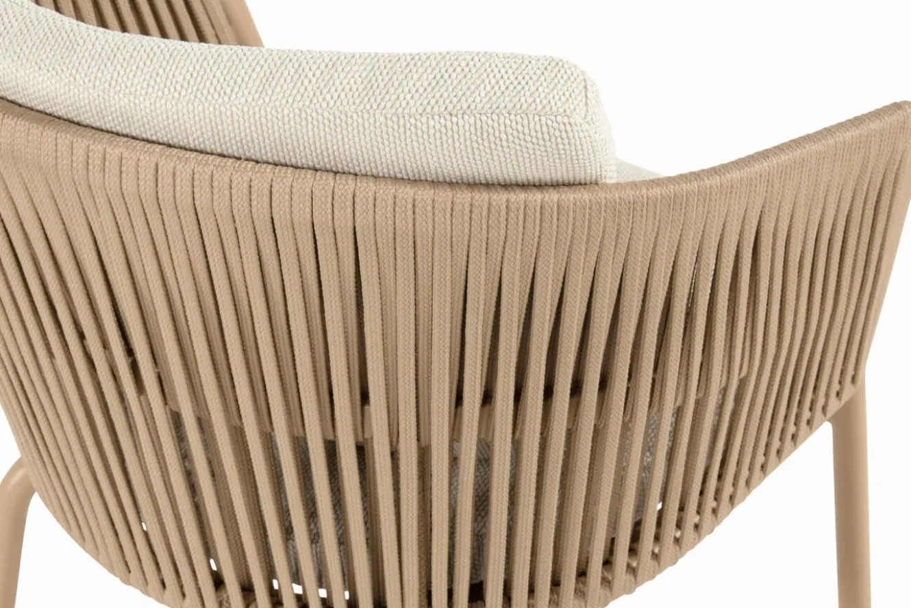 HARTMAN Shades of Colour Sevilla Diningsessel, cappuccino/beige, Polyester/Rope-Geflecht, 63 x 57 x 75 cm, inkl. Polster