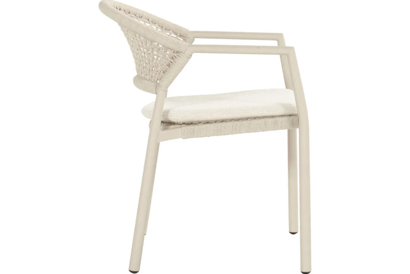 HARTMAN Shades of Colour Taragona Gartensessel, sand/beige, Alu/Polyester/Rope-Geflecht, 58 x 62 x 79 cm, stapelbar