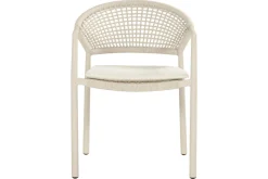 HARTMAN Shades of Colour Taragona Gartensessel, sand/beige, Alu/Polyester/Rope-Geflecht, 58 x 62 x 79 cm, stapelbar