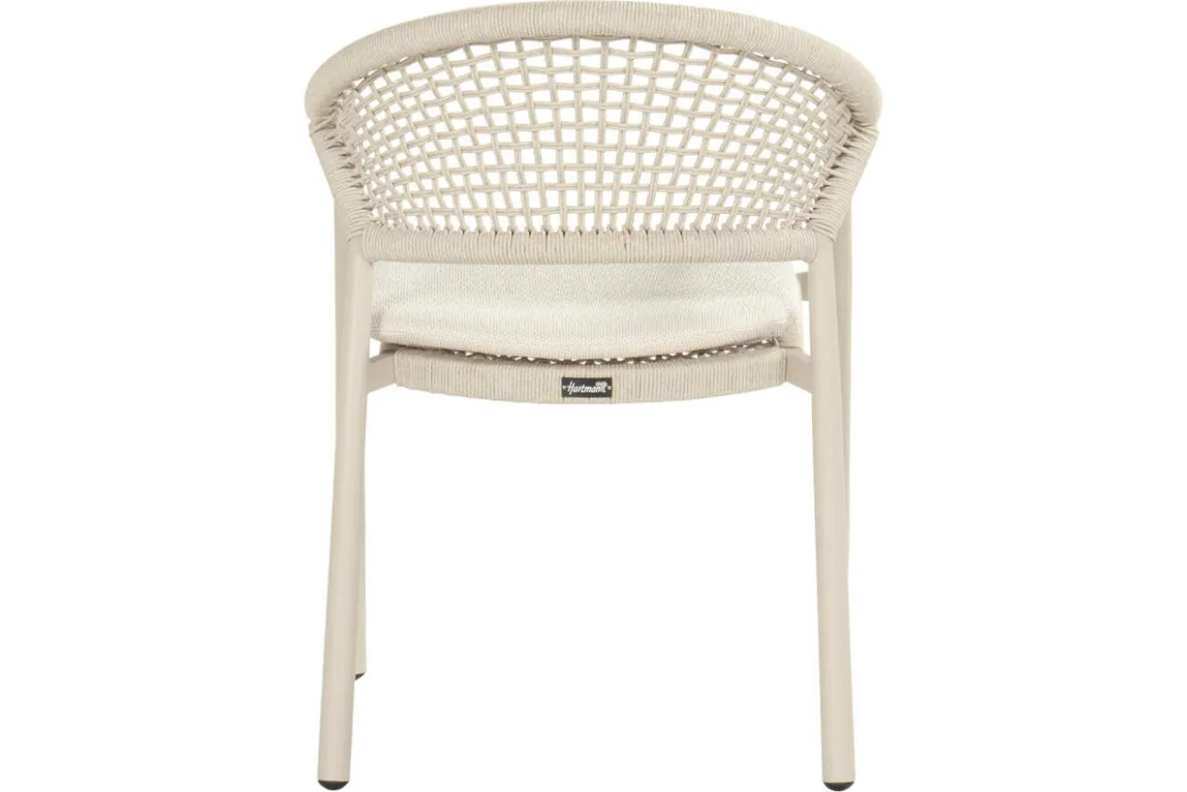 HARTMAN Shades of Colour Taragona Gartensessel, sand/beige, Alu/Polyester/Rope-Geflecht, 58 x 62 x 79 cm, stapelbar