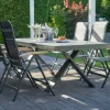 HARTMAN Sondermodell Xanadu / Alice Garten-Essgruppe, xerix/schwarz, Alu/Glaskeramik, 4x4 Textilen, 6 Klappstühle, 220/280x100cm