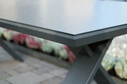 HARTMAN Sondermodell Xanadu / Raffaelo Garten-Essgruppe, xerix/anthrazit, Alu/Glaskeramik, 8 Klappstühle, 220/280x100cm