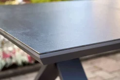 HARTMAN Sondermodell Xanadu / Raffaelo Garten-Essgruppe, xerix/anthrazit, Alu/Glaskeramik, 8 Klappstühle, 220/280x100cm