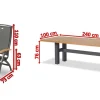 HARTMAN Sondermodell Yasmani/Da Vinci Garten-Essgruppe, xerix, Alu/Teakholz, 240x100cm, 8 Klappstühle