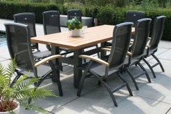 HARTMAN Sondermodell Yasmani/Da Vinci Garten-Essgruppe, xerix, Alu/Teakholz, 240x100cm, 8 Klappstühle