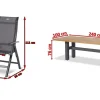 HARTMAN Sondermodell Yasmani/Alice Comfort Garten-Essgruppe, xerix, Alu/Teakholz, 240x100cm, 6 Klappstühle