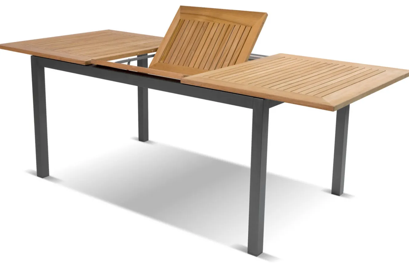 HARTMAN South Wales Ausziehtisch, xerix/natur, Alu/Teak, 150/210x90cm, mit Synchronauszug