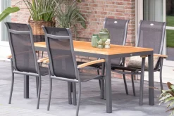 HARTMAN South Wales Ausziehtisch, xerix/natur, Alu/Teak, 150/210x90cm, mit Synchronauszug