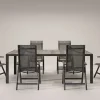 HARTMAN Tanger/Alice Comfort Garten-Essgruppe, xerix/grey wood, Aluminium/Keramik, 228x105cm, 6 Klappstühle