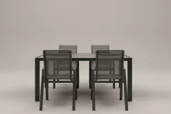 HARTMAN Tanger/Aruba Garten-Essgruppe, xerix/grey wood, Aluminium/Keramik, 168x105cm, 4 Stapelsessel
