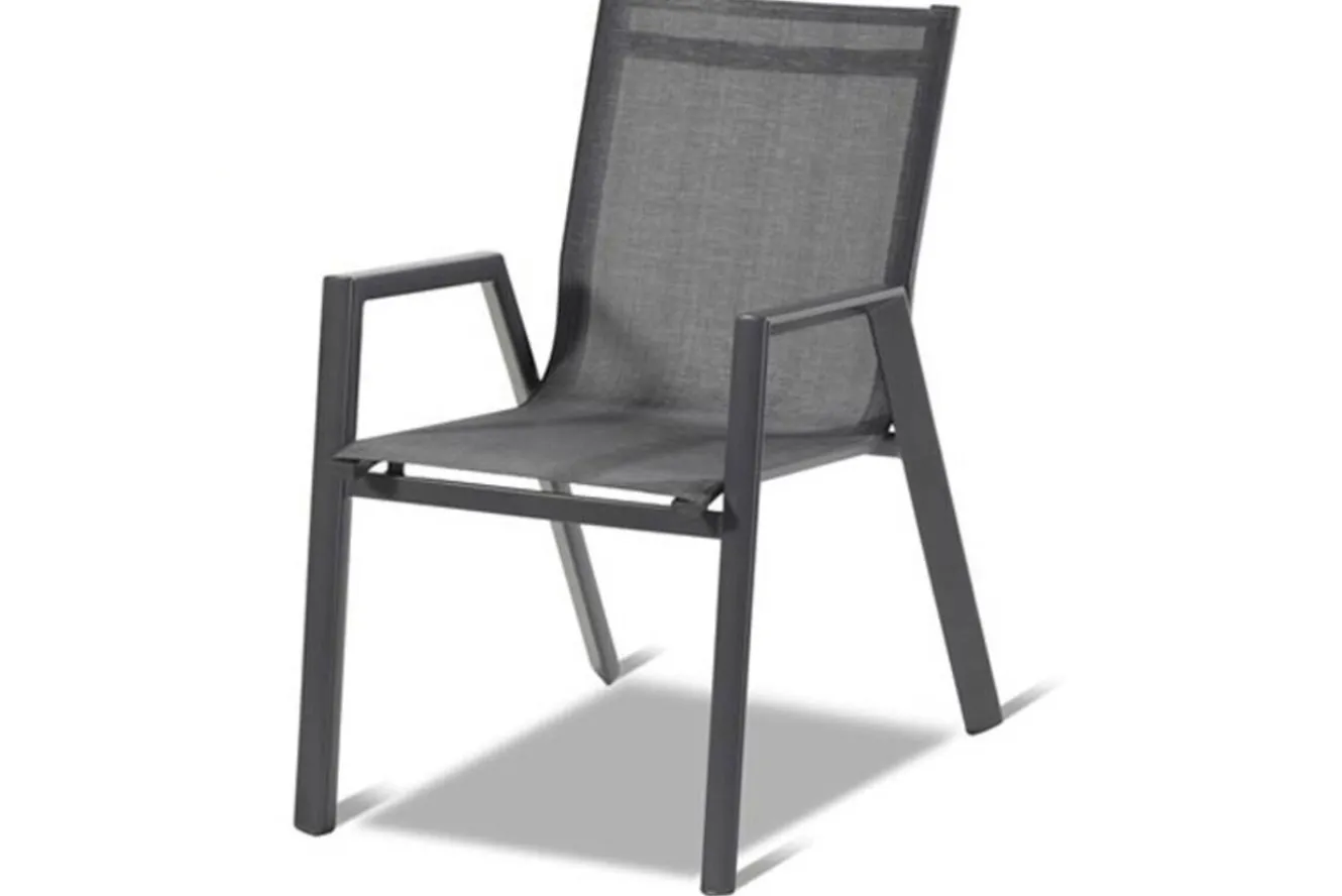 HARTMAN Tanger/Aruba Garten-Essgruppe, xerix/grey wood, Aluminium/Keramik, 168x105cm, 4 Stapelsessel